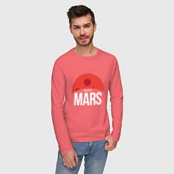 Лонгслив хлопковый мужской Take me to Mars, цвет: коралловый — фото 2