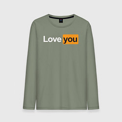 Лонгслив хлопковый мужской PornHub: Love You, цвет: авокадо