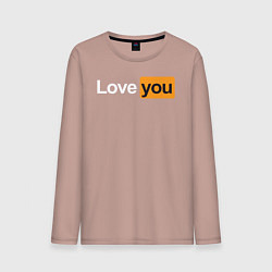 Лонгслив хлопковый мужской PornHub: Love You, цвет: пыльно-розовый