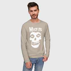 Лонгслив хлопковый мужской Misfits, цвет: миндальный — фото 2