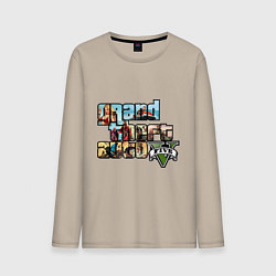 Лонгслив хлопковый мужской GTA 5 Stories, цвет: миндальный