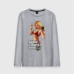 Лонгслив хлопковый мужской GTA V: Selfie, цвет: меланж