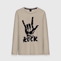 Лонгслив хлопковый мужской Real Rock, цвет: миндальный