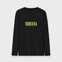 Лонгслив хлопковый мужской Nirvana Нирвана Логотип, цвет: черный