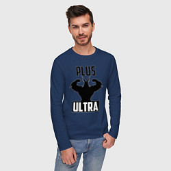 Лонгслив хлопковый мужской PLUS ULTRA черный, цвет: тёмно-синий — фото 2