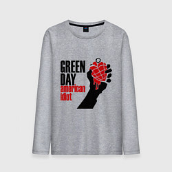 Лонгслив хлопковый мужской Green Day: American idiot, цвет: меланж