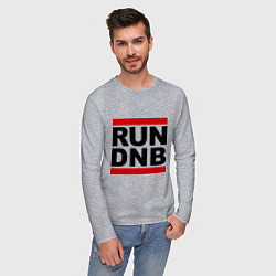 Лонгслив хлопковый мужской RUN DNB, цвет: меланж — фото 2