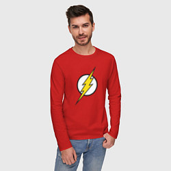 Лонгслив хлопковый мужской Flash, цвет: красный — фото 2