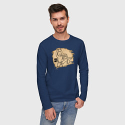 Лонгслив хлопковый мужской Stone punch, цвет: тёмно-синий — фото 2
