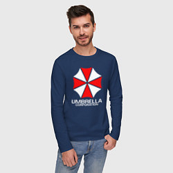 Лонгслив хлопковый мужской UMBRELLA CORP, цвет: тёмно-синий — фото 2