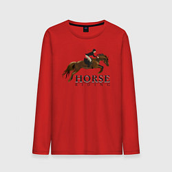 Лонгслив хлопковый мужской HORSE RIDING, цвет: красный