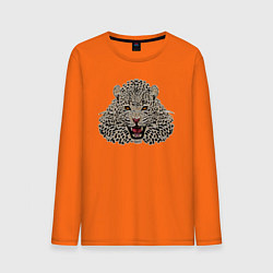 Лонгслив хлопковый мужской Metallized Leopard цвета оранжевый — фото 1