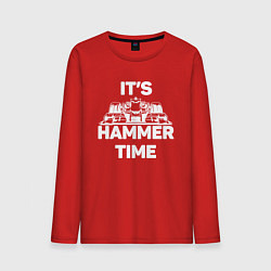 Лонгслив хлопковый мужской It's hammer time, цвет: красный