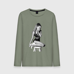 Лонгслив хлопковый мужской ARIANA GRANDE, цвет: авокадо