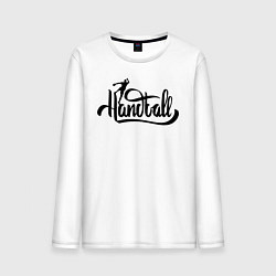 Лонгслив хлопковый мужской Handball lettering, цвет: белый