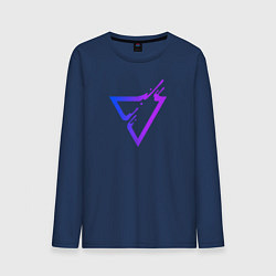 Лонгслив хлопковый мужской Liquid Triangle, цвет: тёмно-синий