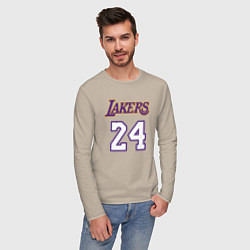 Лонгслив хлопковый мужской Lakers 24, цвет: миндальный — фото 2