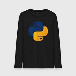 Лонгслив хлопковый мужской Python, цвет: черный