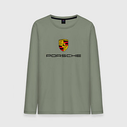 Лонгслив хлопковый мужской PORSCHE, цвет: авокадо
