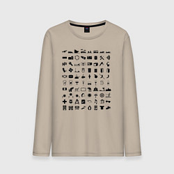 Лонгслив хлопковый мужской Путешественник вне рамок81, цвет: миндальный