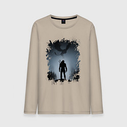 Лонгслив хлопковый мужской ВЕДЬМАК, цвет: миндальный