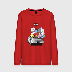 Лонгслив хлопковый мужской BT21, цвет: красный