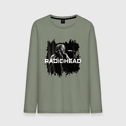Лонгслив хлопковый мужской Radiohead, цвет: авокадо
