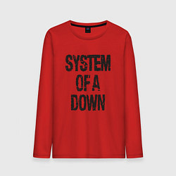Лонгслив хлопковый мужской System of a down, цвет: красный