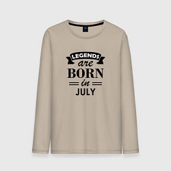 Лонгслив хлопковый мужской Legends are born in july, цвет: миндальный