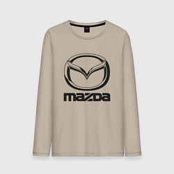 Лонгслив хлопковый мужской MAZDA LOGO, цвет: миндальный