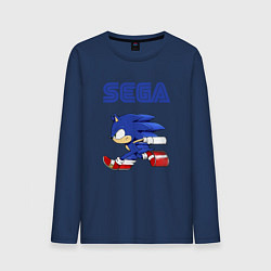 Лонгслив хлопковый мужской SEGA, цвет: тёмно-синий
