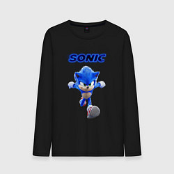 Лонгслив хлопковый мужской SONIC, цвет: черный