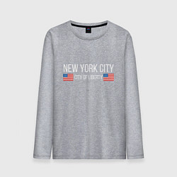 Лонгслив хлопковый мужской NEW YORK, цвет: меланж