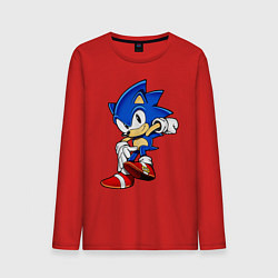 Лонгслив хлопковый мужской SONIC, цвет: красный