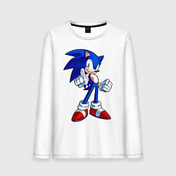 Лонгслив хлопковый мужской SONIC, цвет: белый