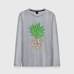 Лонгслив хлопковый мужской Ананас из собак Акита, цвет: меланж