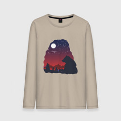 Лонгслив хлопковый мужской Медведь, цвет: миндальный