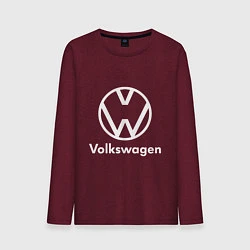 Лонгслив хлопковый мужской VOLKSWAGEN, цвет: меланж-бордовый