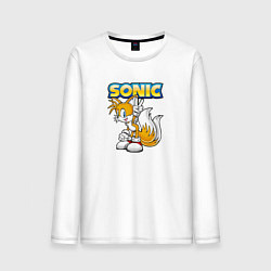Лонгслив хлопковый мужской Sonic, цвет: белый