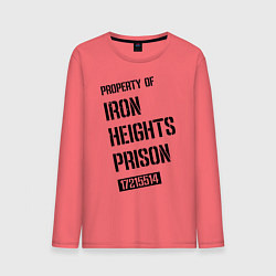 Лонгслив хлопковый мужской Iron Heights Prison, цвет: коралловый