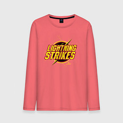 Лонгслив хлопковый мужской Lightning Strikes, цвет: коралловый