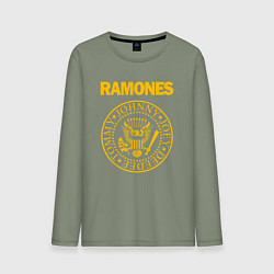 Лонгслив хлопковый мужской RAMONES, цвет: авокадо