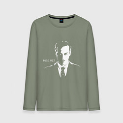 Лонгслив хлопковый мужской Moriarty: Miss me?, цвет: авокадо
