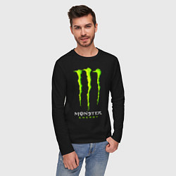 Лонгслив хлопковый мужской MONSTER ENERGY, цвет: черный — фото 2