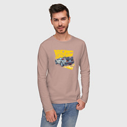 Лонгслив хлопковый мужской Back to the Future, цвет: пыльно-розовый — фото 2