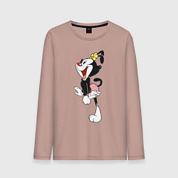 Лонгслив хлопковый мужской Дот Уорнер Animaniacs, цвет: пыльно-розовый