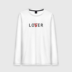 Лонгслив хлопковый мужской Lover - loser, цвет: белый