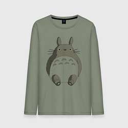 Лонгслив хлопковый мужской Тоторо с прозрачным пузиком, цвет: авокадо