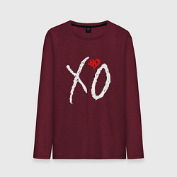 Лонгслив хлопковый мужской The Weeknd XO, цвет: меланж-бордовый