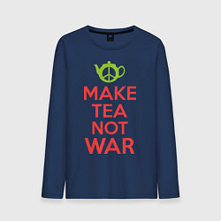 Лонгслив хлопковый мужской Make tea not war, цвет: тёмно-синий